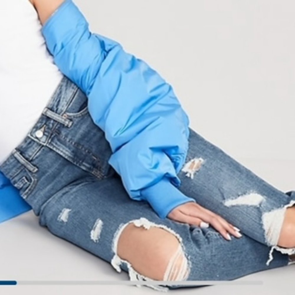 High-waisted OG straight ripped Ankle jeans for woman
